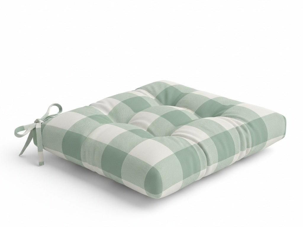 Cuscino Sedia CAMPAGNOLA in Cotone Rustico a Quadri - Trapuntato Made in Italy