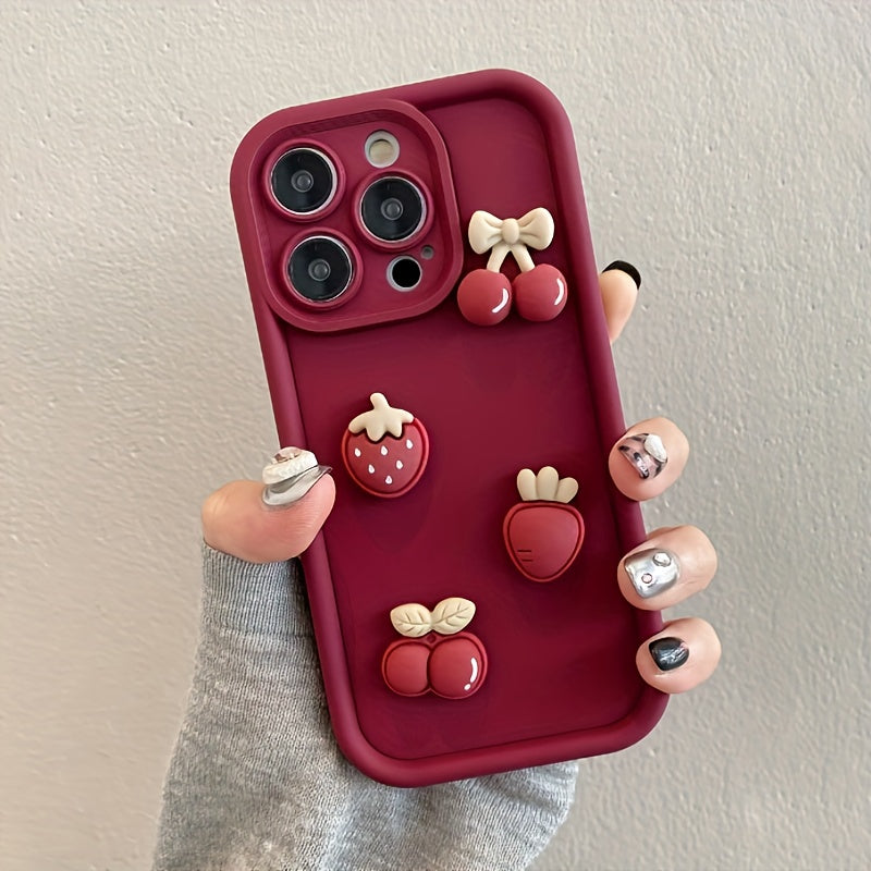 Cute Cherry Strawberry Suitable for Apple 13/14/12/12Pro/11/14Promax Mobile Phone Case