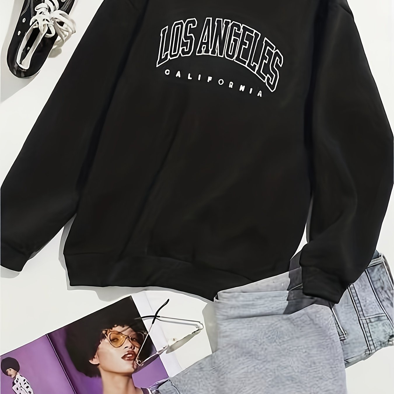 Letter Print Pullover Sweatshirt, Casual Long Sleeve Crew Neck Sweatshirt For Fall & Winter, Women's Clothing