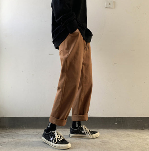 Men's Solid Color Loose Casual Pants