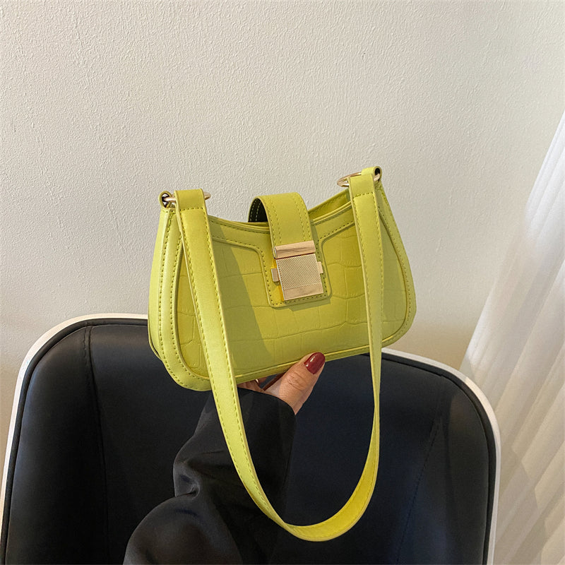 Crossbody Shoulder Underarm Solid Color Casual Small Square Bag