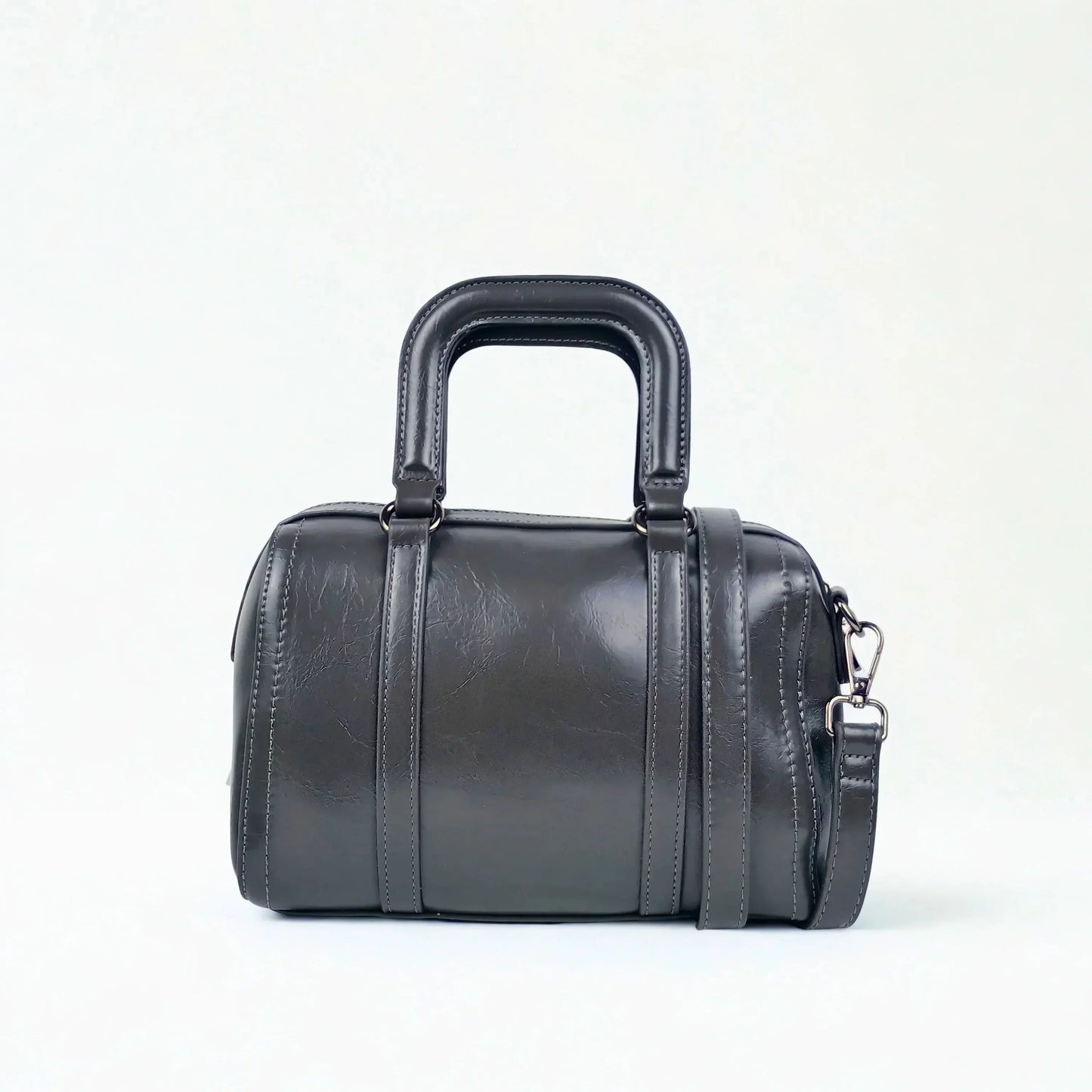 Dark Gray Faux Leather Handbag MS-1283