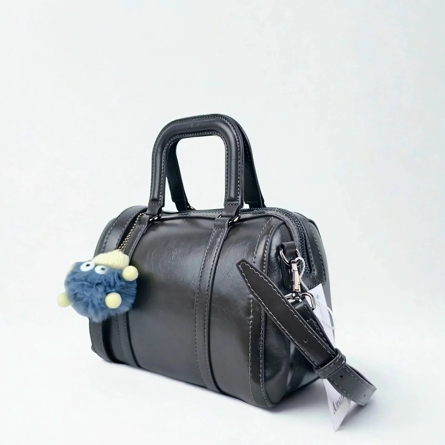 Dark Gray Faux Leather Handbag MS-1283