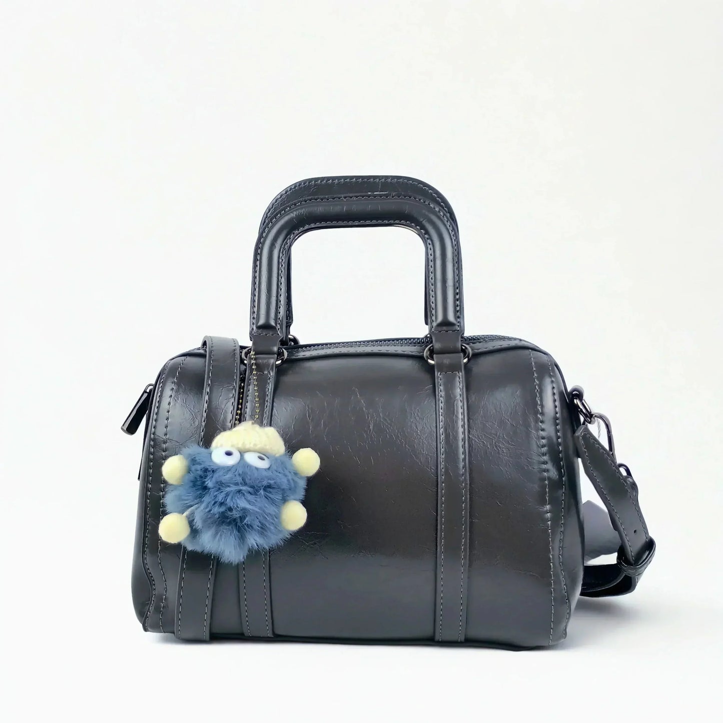 Dark Gray Faux Leather Handbag MS-1283
