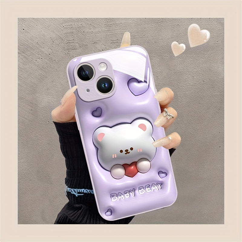 Creative Love Little White Bear Pattern Phone Case For IPhone15 14 13 12 11 XS XR X 7 8Mini Plus ProMax SE