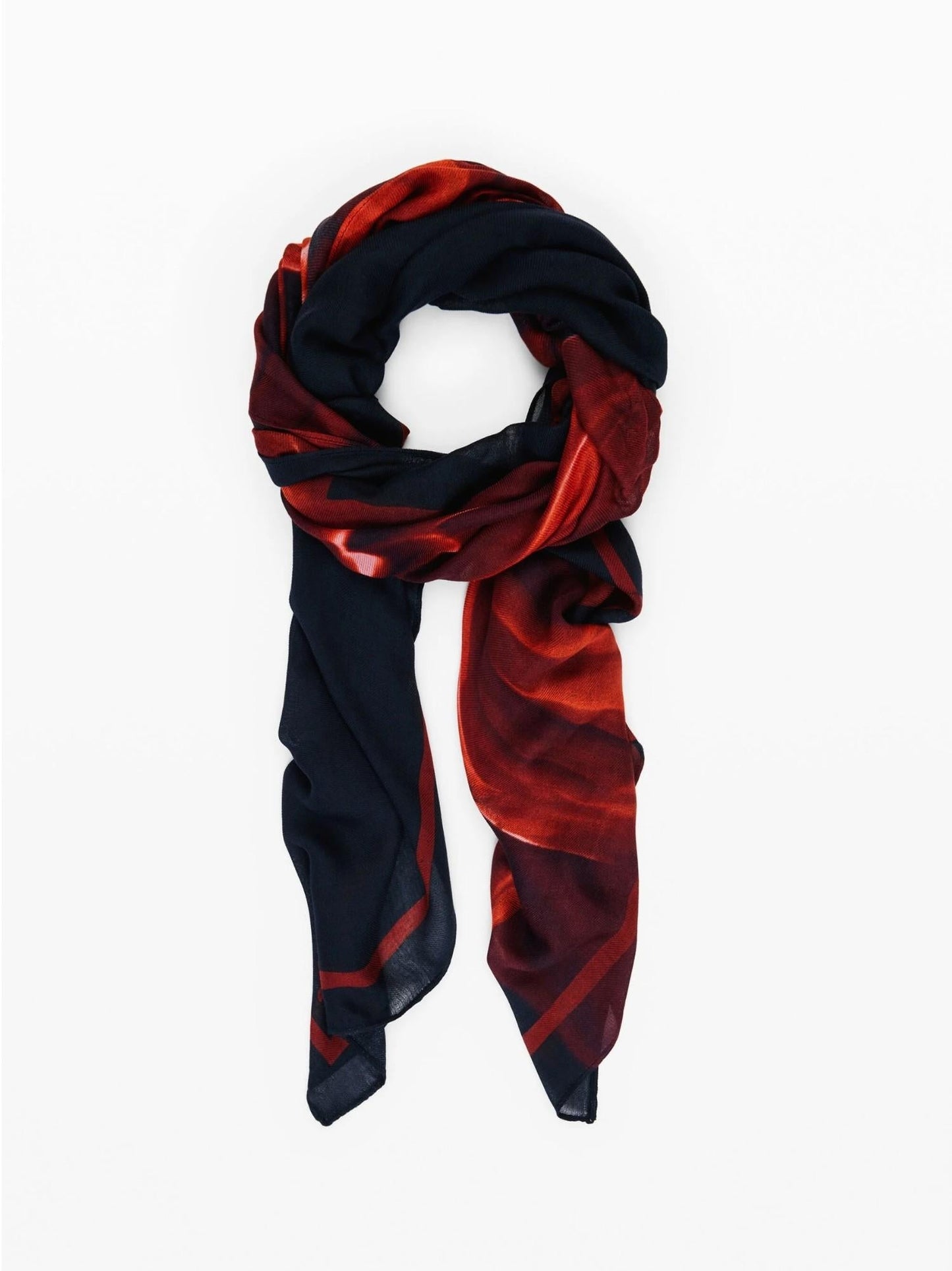 Desigual Foulard rettangolare a fiori Donna Nero