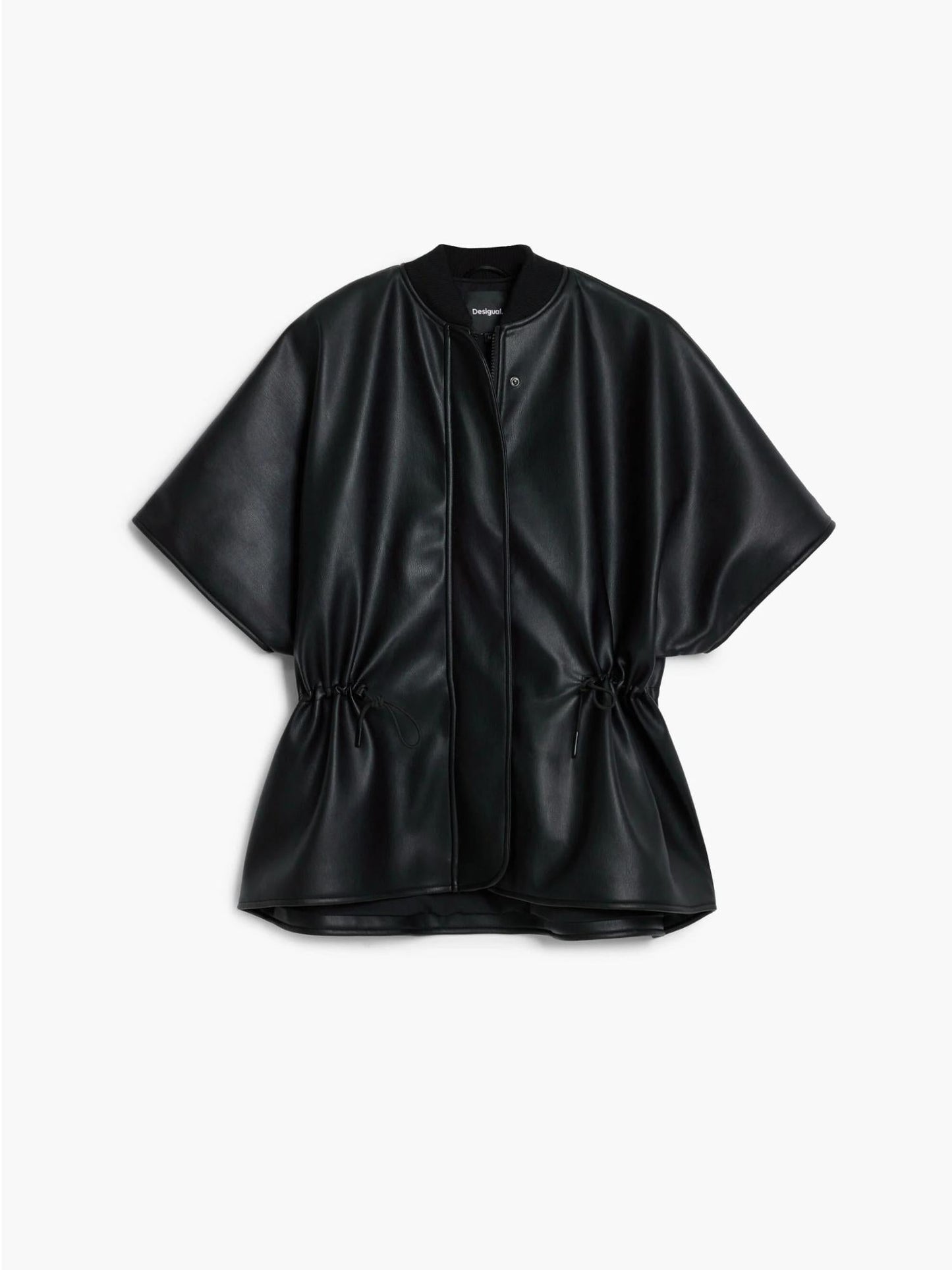 Desigual Poncho effetto pelle a rilievi Donna Nero