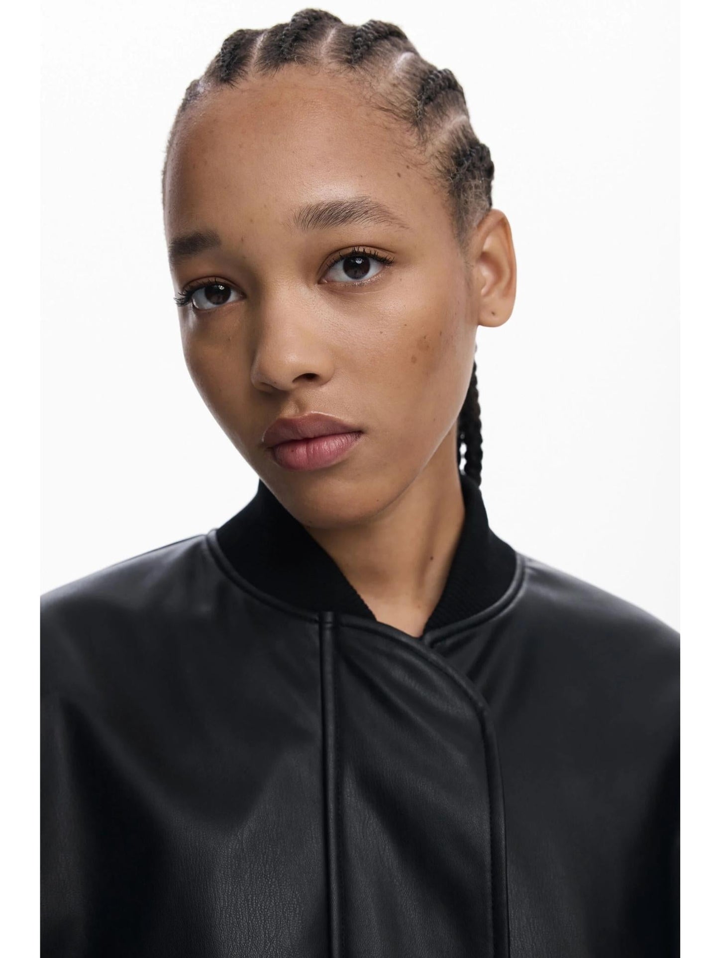 Desigual Poncho effetto pelle a rilievi Donna Nero