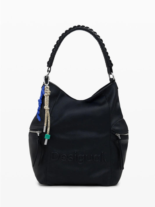 Desigual Zaino convertibile con grande logo Donna Nero