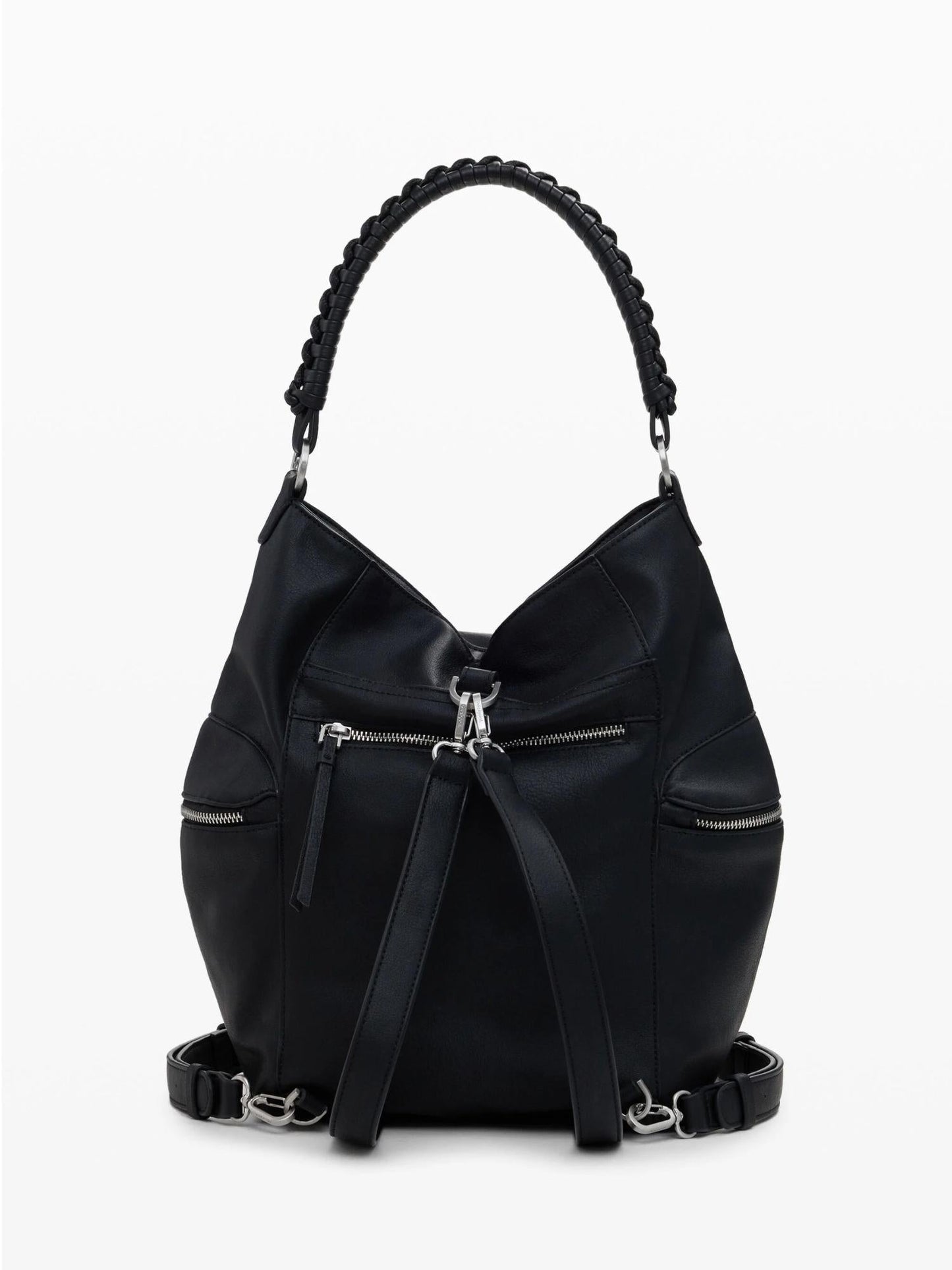 Desigual Zaino convertibile con grande logo Donna Nero