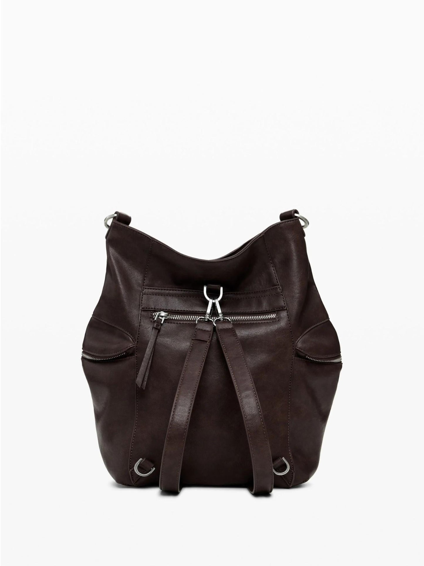 Desigual Zaino effetto camoscio con logo grande Donna Marrone