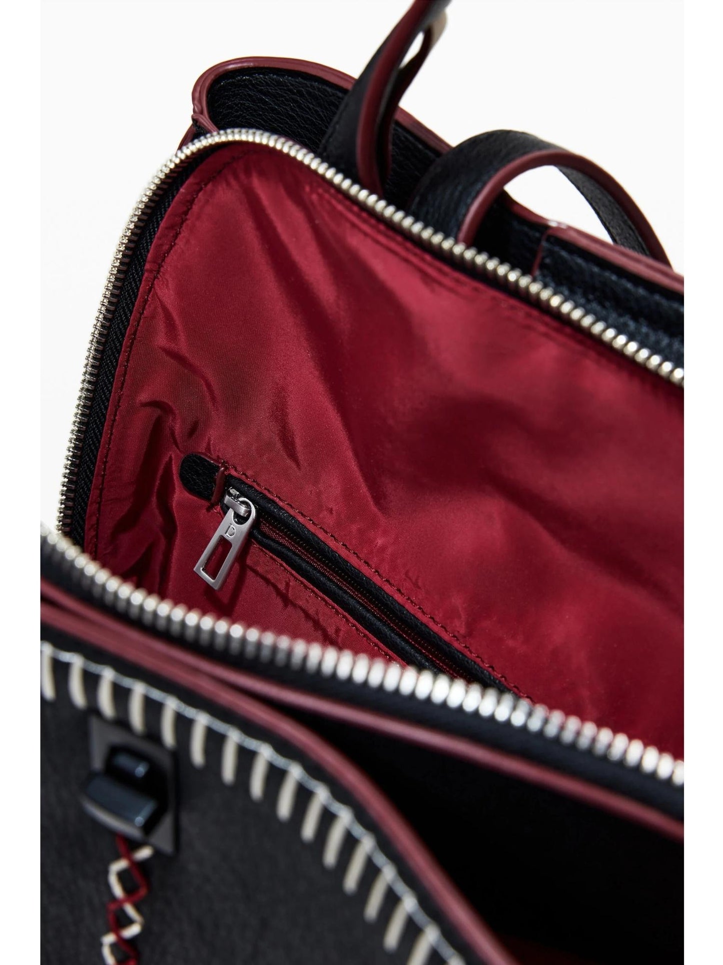 Desigual Zaino grande effetto pelle con impunture Donna Nero