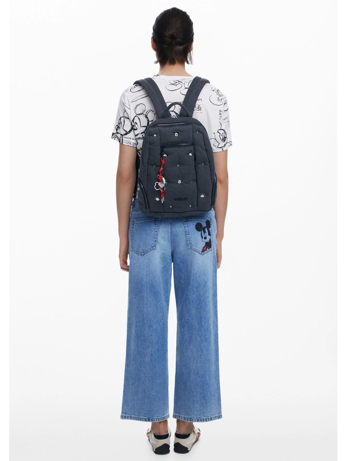 Desigual Zaino in denim Mickey medio Donna Nero