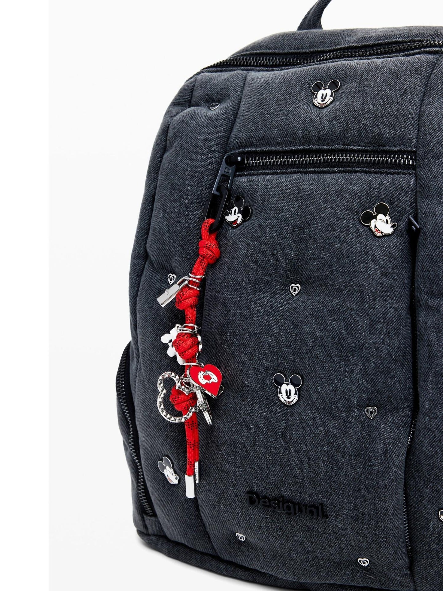 Desigual Zaino in denim Mickey medio Donna Nero