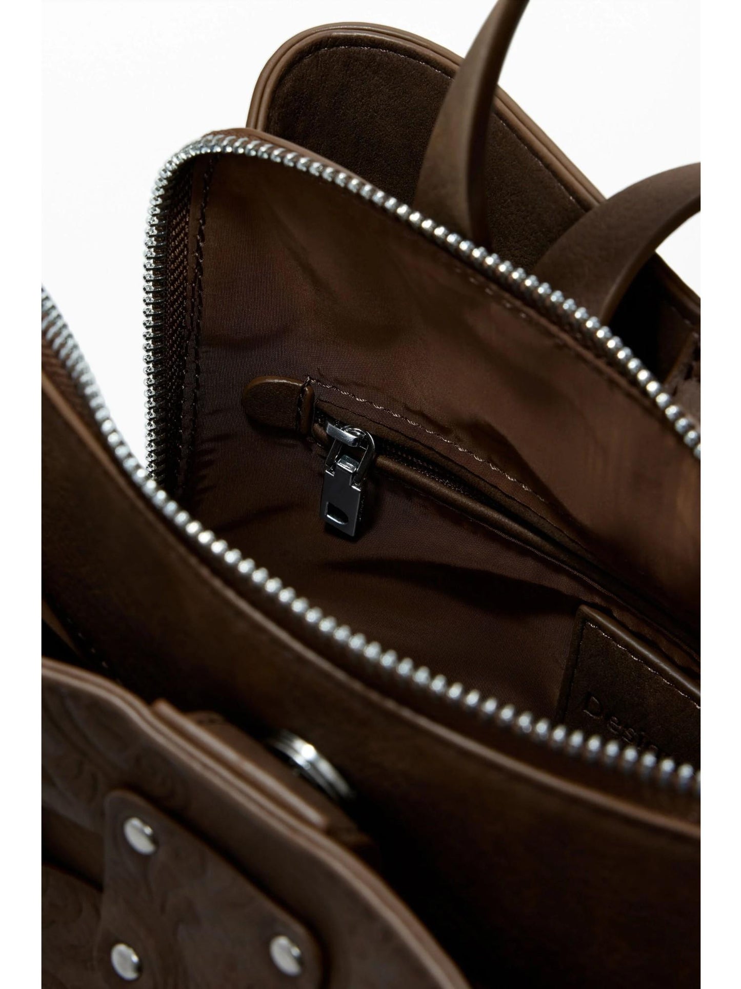 Desigual Zaino medio effetto pelle con patch Donna Marrone