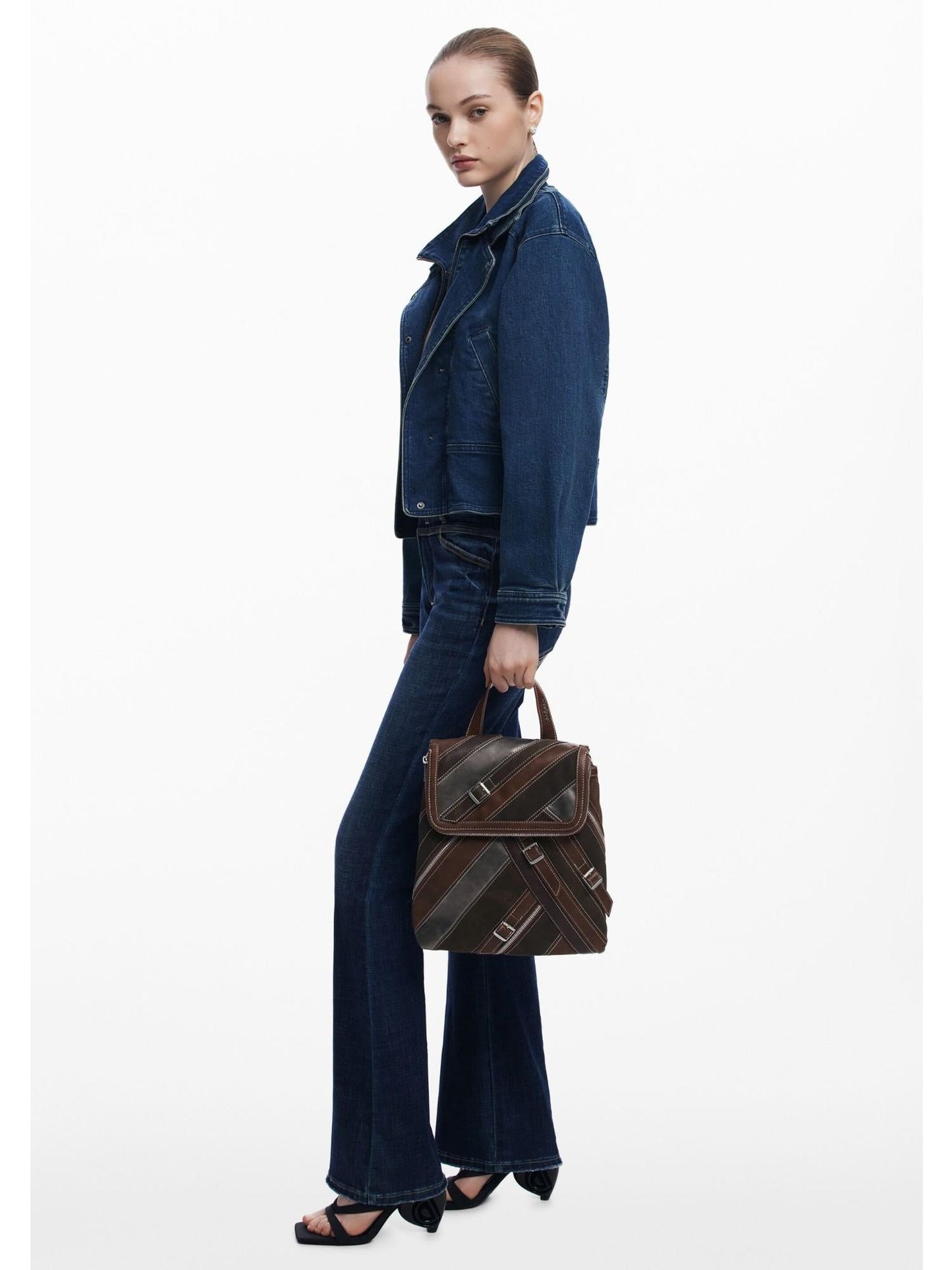 Desigual Zaino piccolo con cinghie e cerniere Donna Marrone