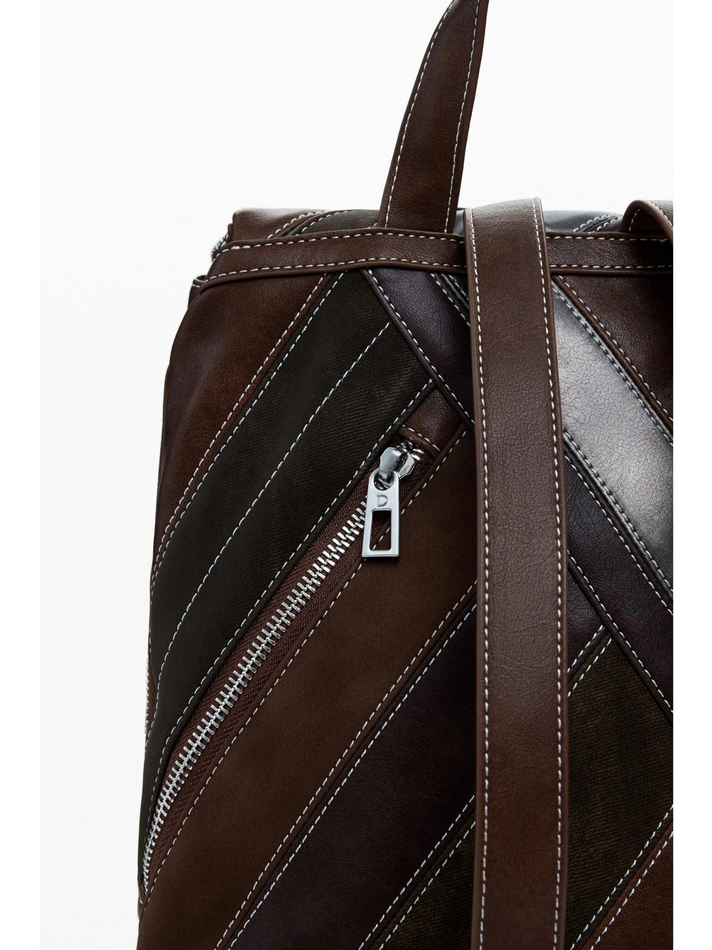 Desigual Zaino piccolo con cinghie e cerniere Donna Marrone