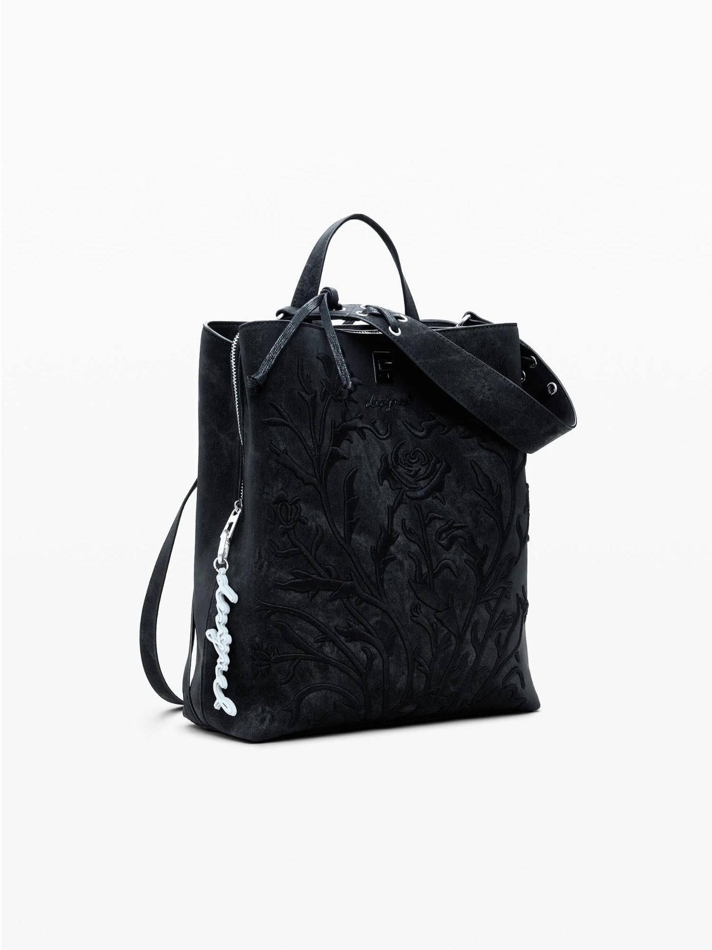 Desigual Zaino piccolo con fiori effetto 3D Donna Nero