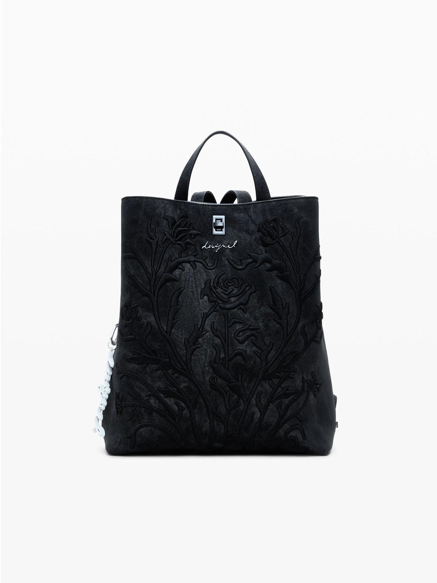 Desigual Zaino piccolo con fiori effetto 3D Donna Nero