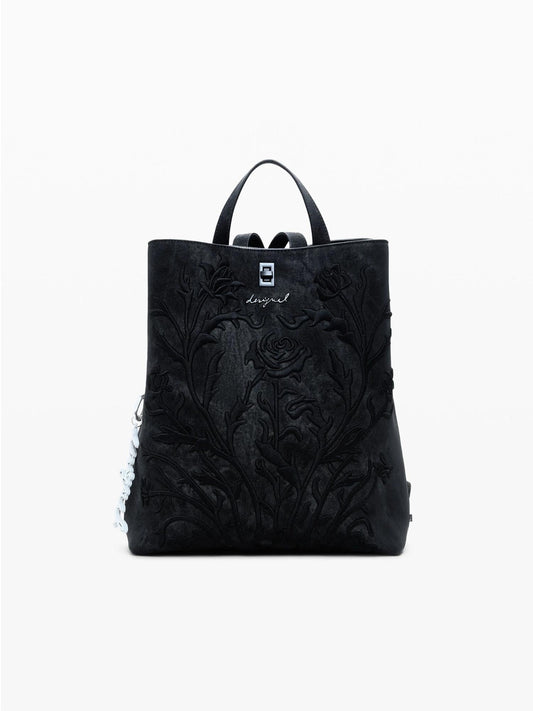 Desigual Zaino piccolo con fiori effetto 3D Donna Nero