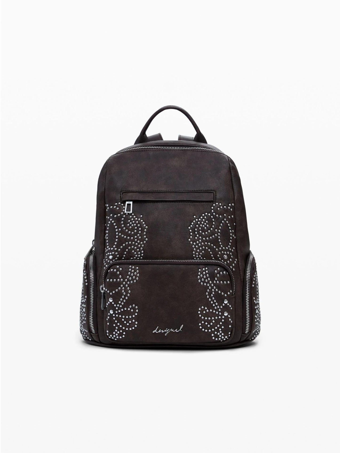 Desigual Zaino piccolo con tasche e borchie Donna Marrone