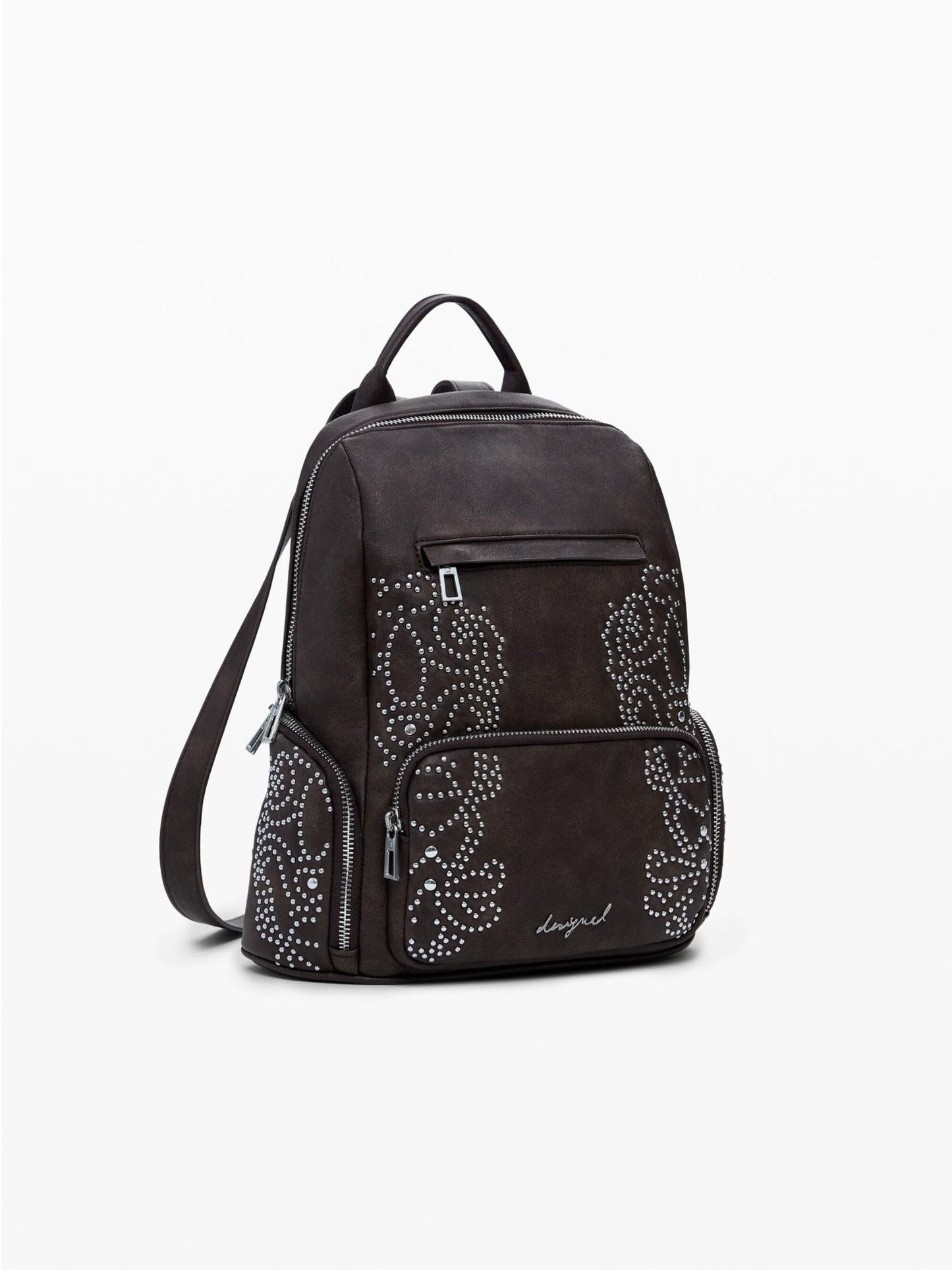 Desigual Zaino piccolo con tasche e borchie Donna Marrone