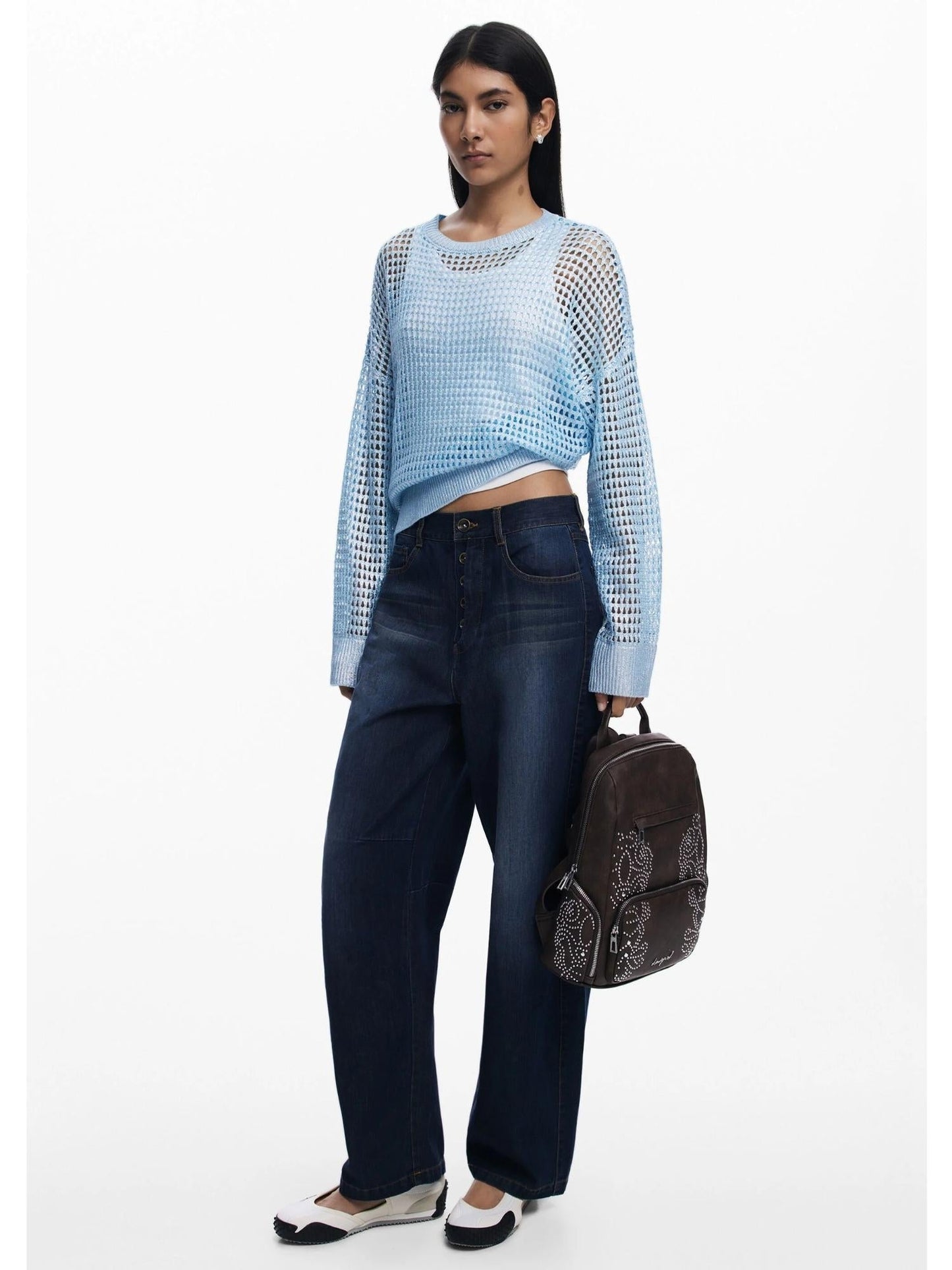 Desigual Zaino piccolo con tasche e borchie Donna Marrone