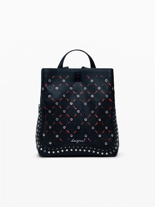Desigual Zaino traforato con borchie piccolo Donna Nero