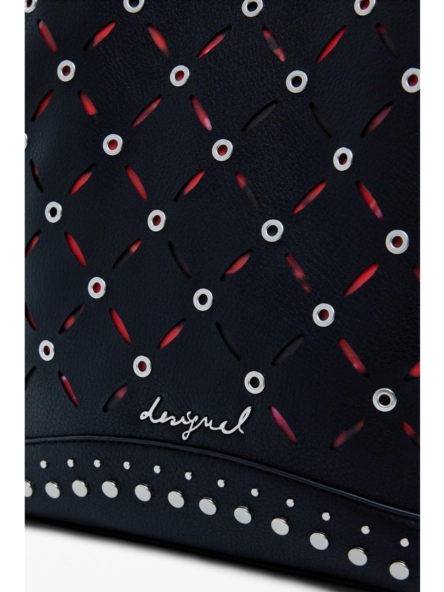Desigual Zaino traforato con borchie piccolo Donna Nero