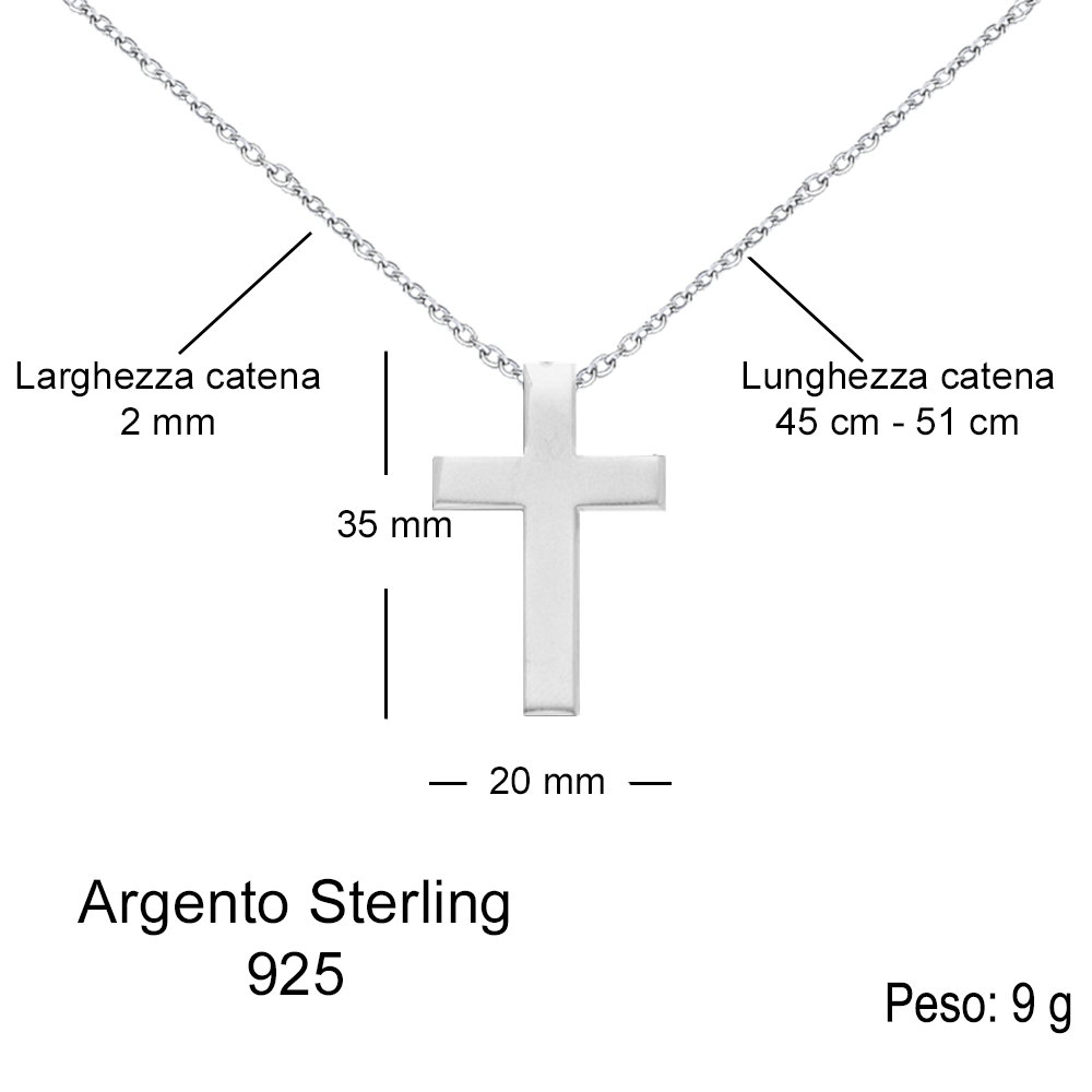 Collana Croce Argento sterling 925 - A mio Marito