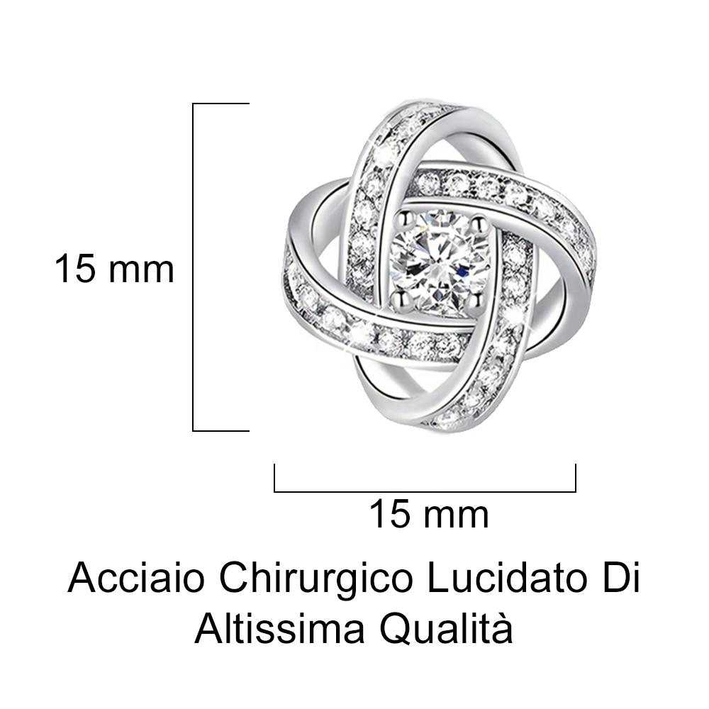 Orecchini Nodo con Pietra in Acciaio chirurgico - Alla donna della mia vita