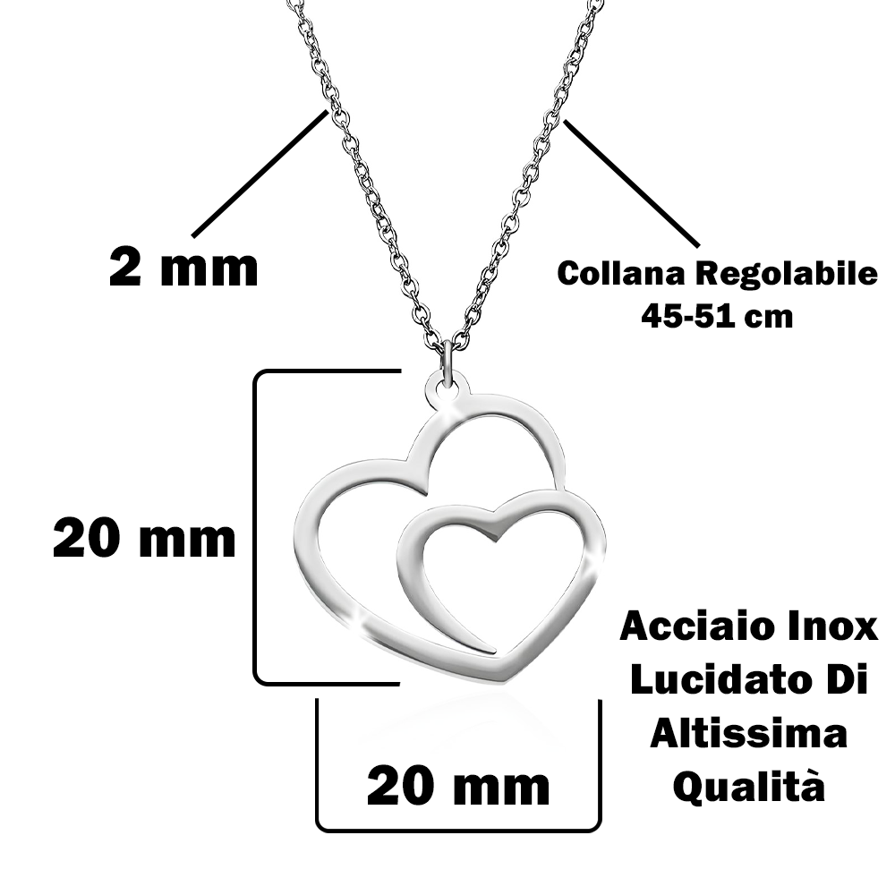 Collana Due Cuori Uniti - Mamma