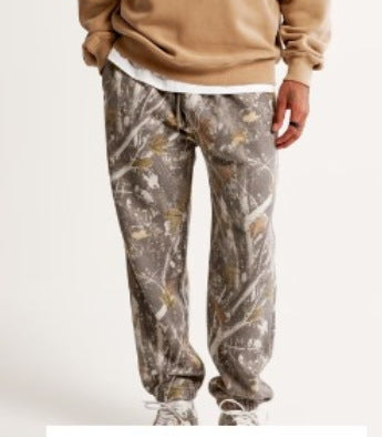 Autumn And Winter European And American 3D Digital Printed Fleece Couple Trousers