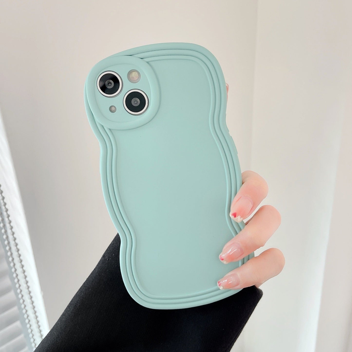 Liquid Solid Color Wavy Edge Phone Case