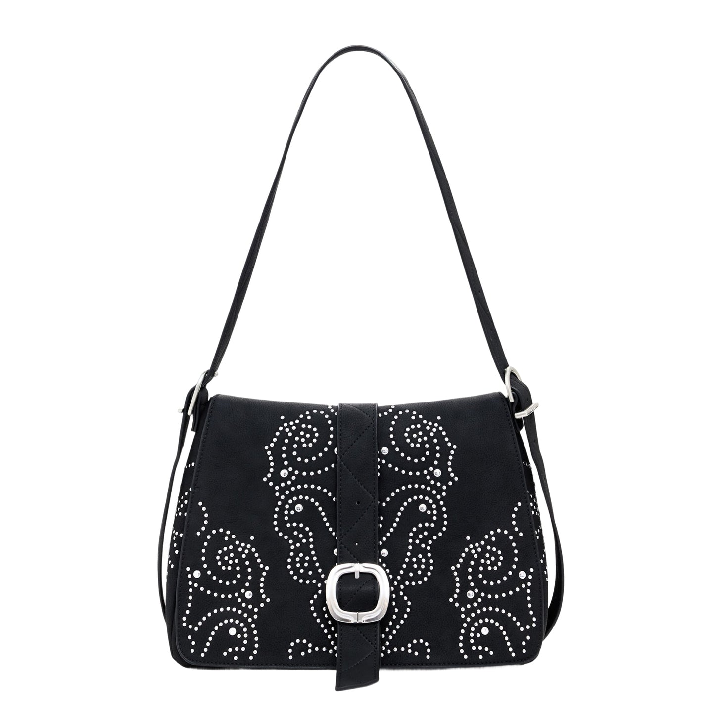 DESIGUAL Borsa Donna Nera Poker Face Posadas con Borchie