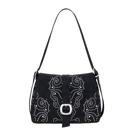 DESIGUAL Borsa Donna Nera Poker Face Posadas con Borchie