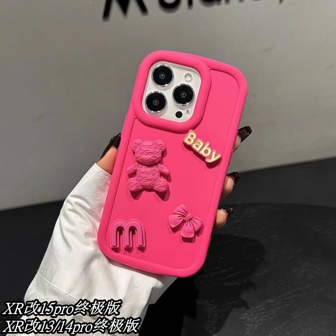 Three-dimensional Bear Modification Machine Phone Case