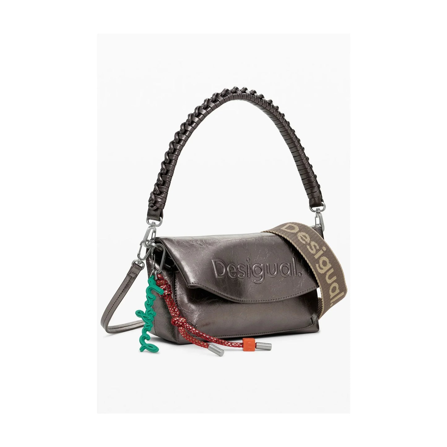 DESIGUAL Borsa Donna Bronzo a Spalla Half Logo Trokel