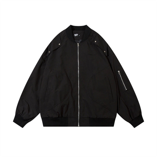 Pure Color All-matching Pilot Jacket Casual Sports Jacket