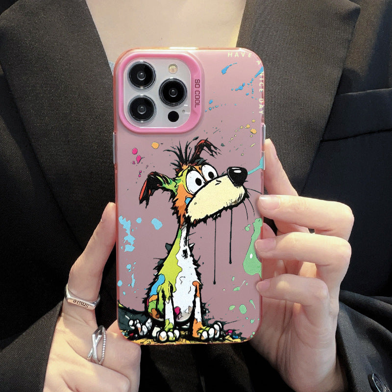 Simple Cartoon Color Silver Phone Case