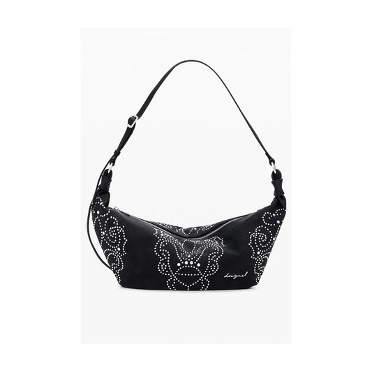 DESIGUAL Borsa Donna a Spalla Nera, Poker Face Munster