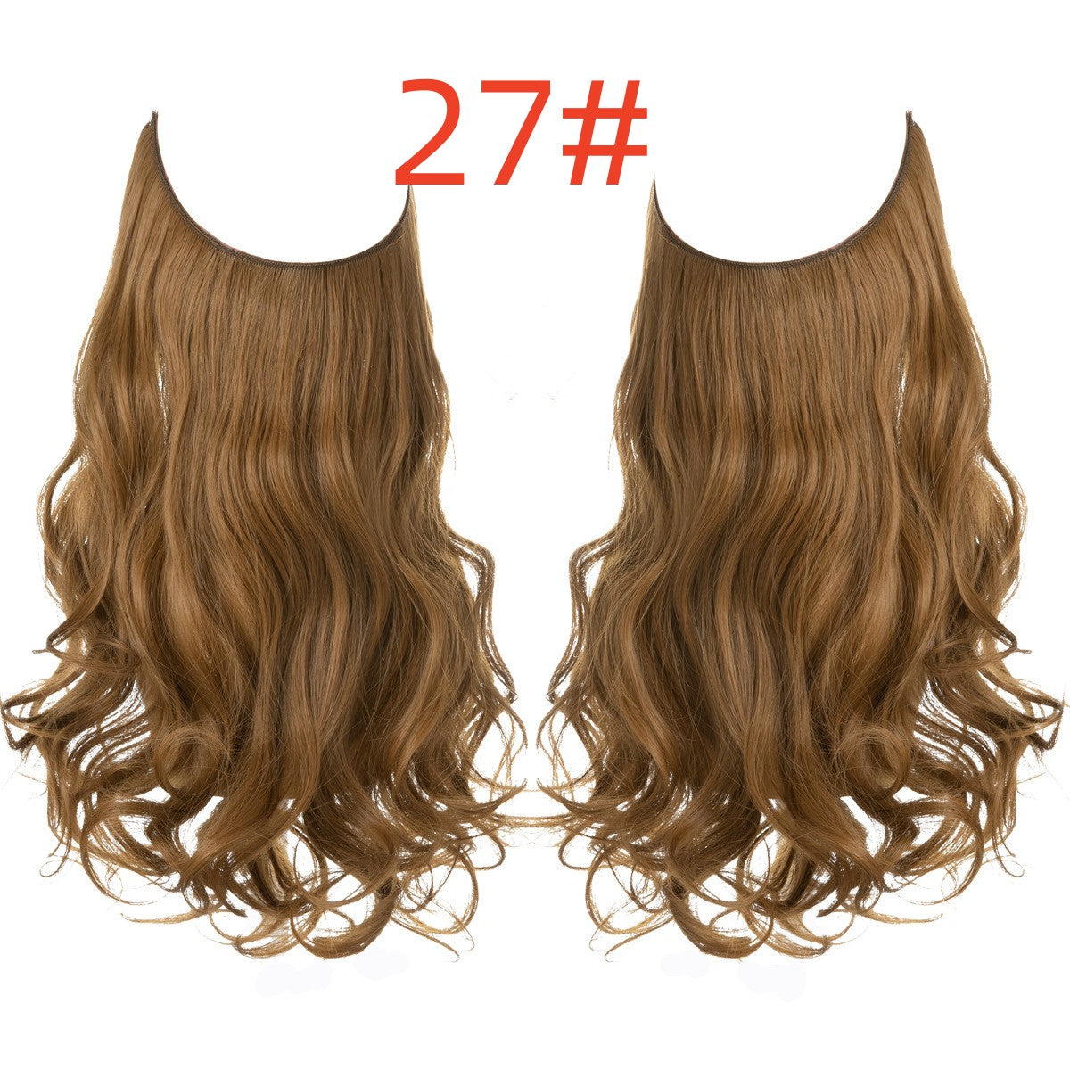 Wig Female Fish Line Type Long Curly Hair Chemical Fiber Extension Piece Matte High Temperature Silk Fish Silk Thread Wig Piece