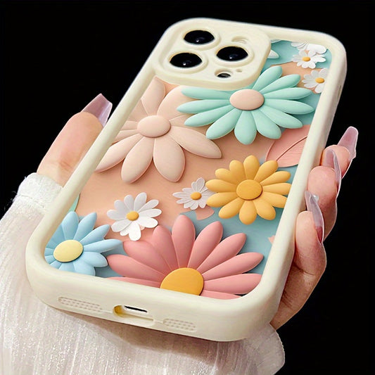 High Bamboo Shell White Full Screen Pink Flower TPU Anti-Fall Protective Case for Apple Iphone6/7/8/X/Xs/Xr/Xs Max/11/12/13/14/15Pro Max