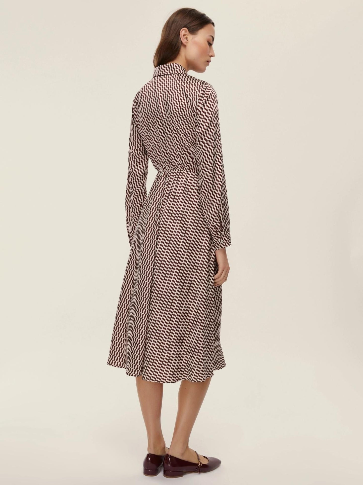 Emme Marella Abito in twill stampato Donna Comma Bordeaux