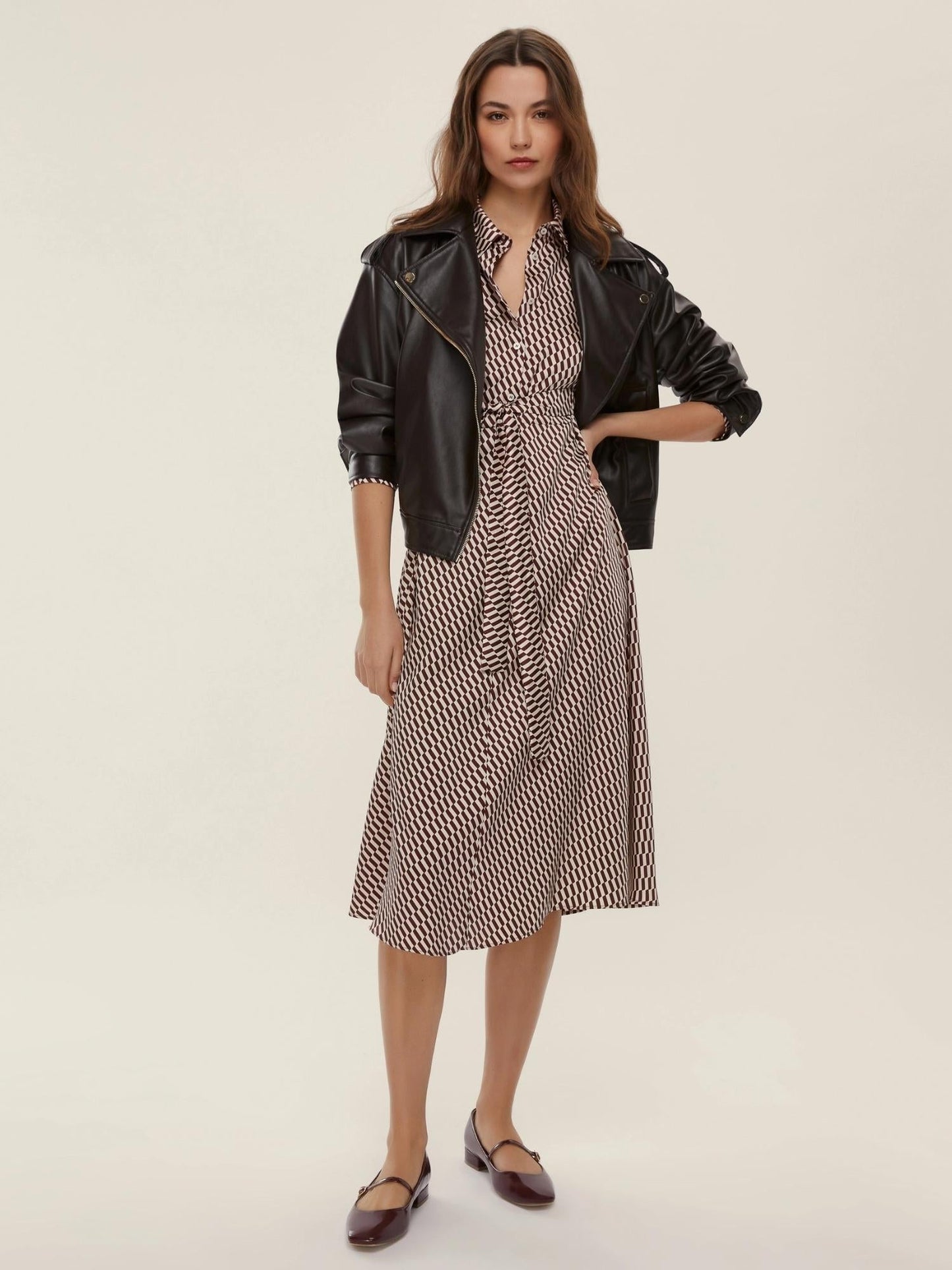 Emme Marella Abito in twill stampato Donna Comma Bordeaux