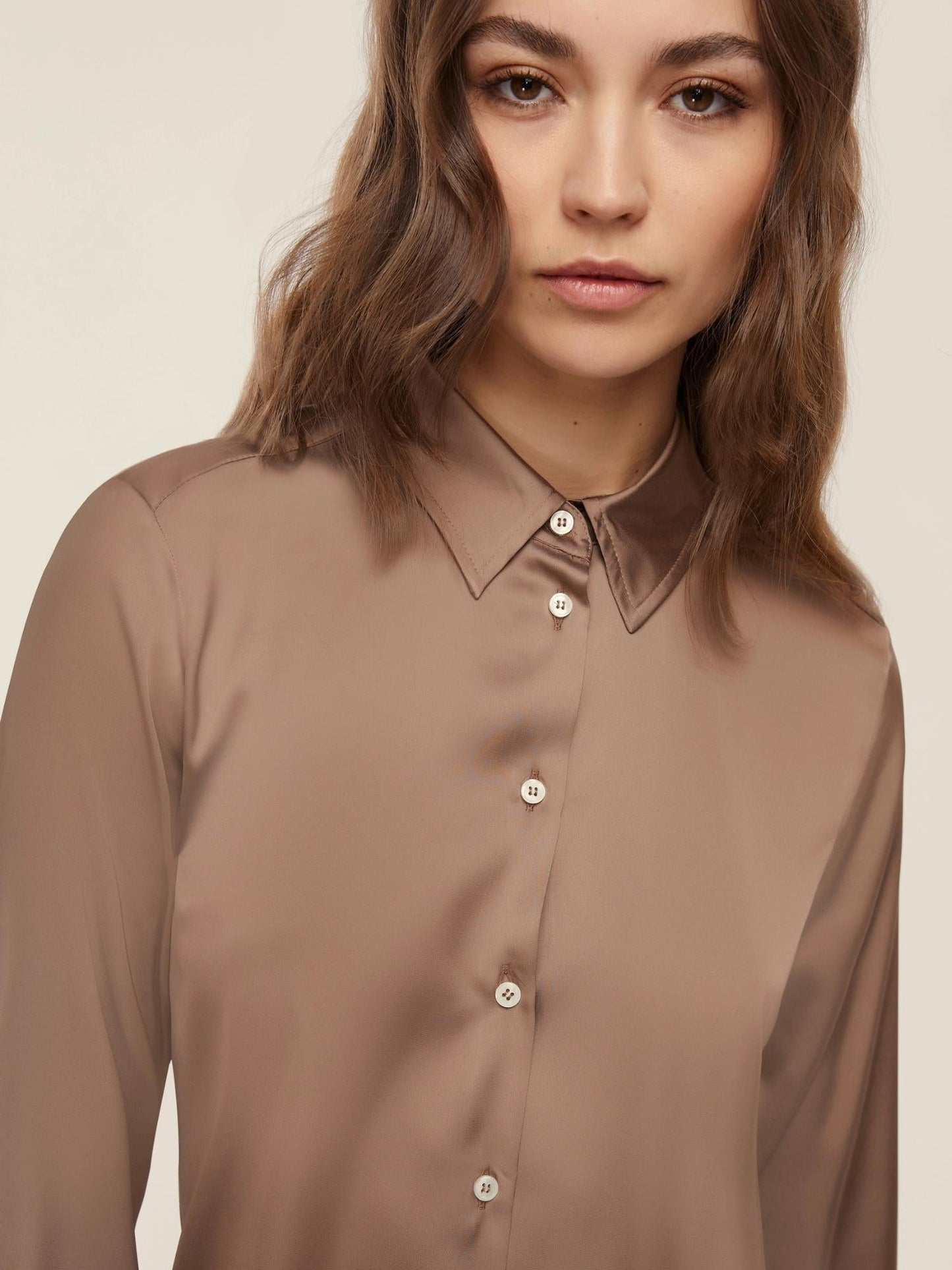 Emme Marella Camicia in raso leggero Donna Naples Tortora