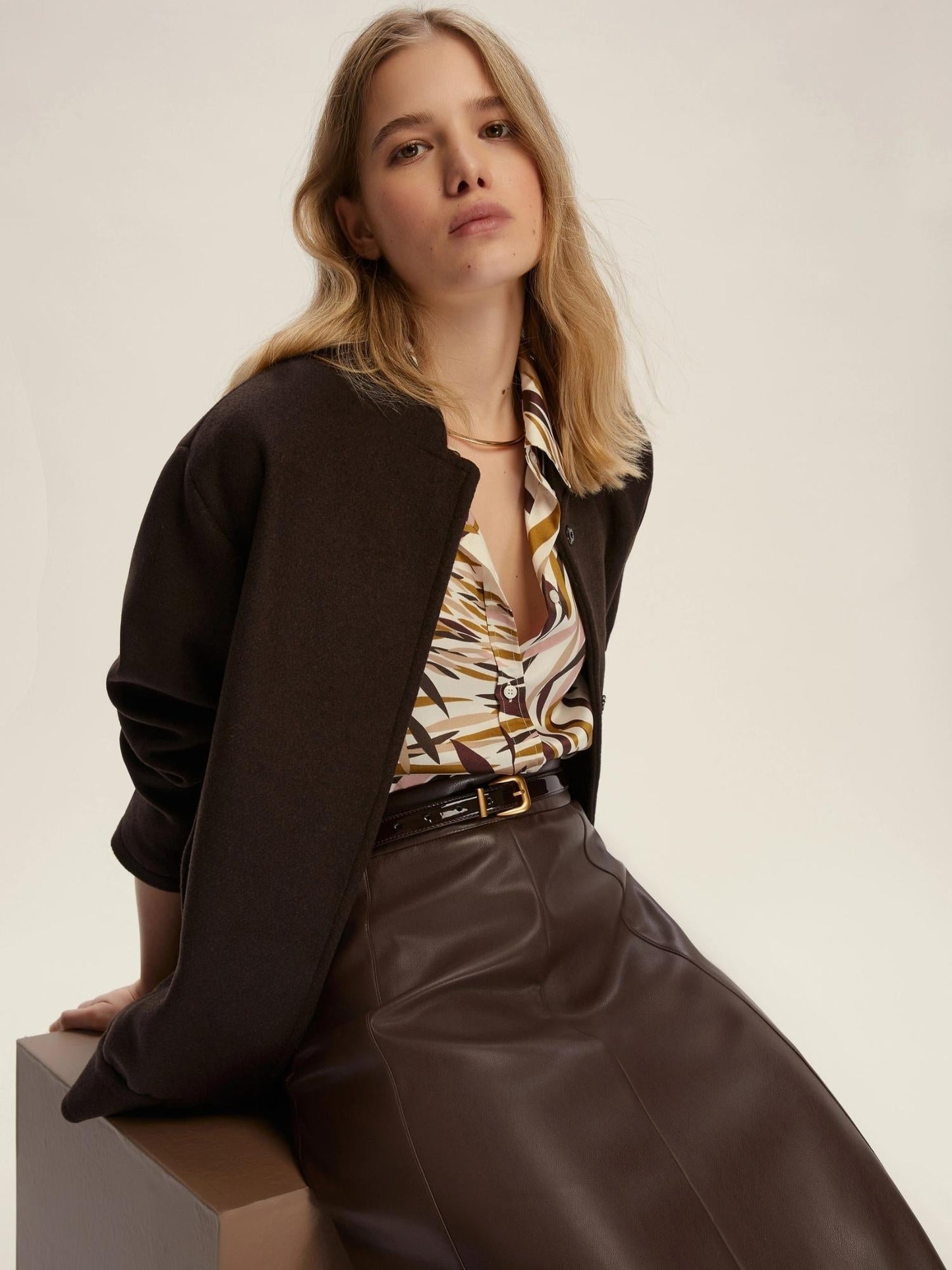 Emme Marella Camicia semi aderente in twill Donna Biagio Bianco lana