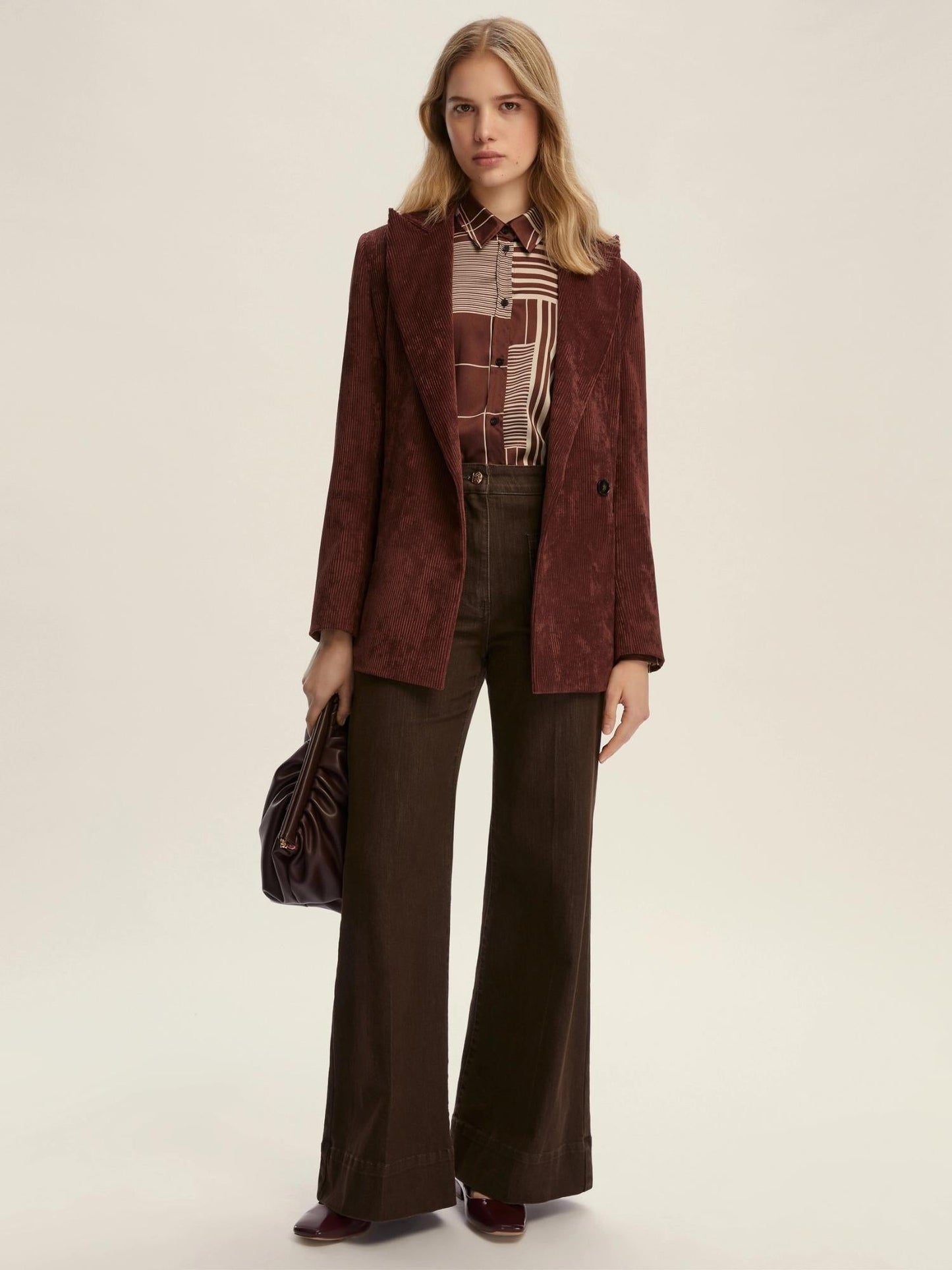 Emme Marella Camicia semi aderente in twill Donna Biagio Bordeaux