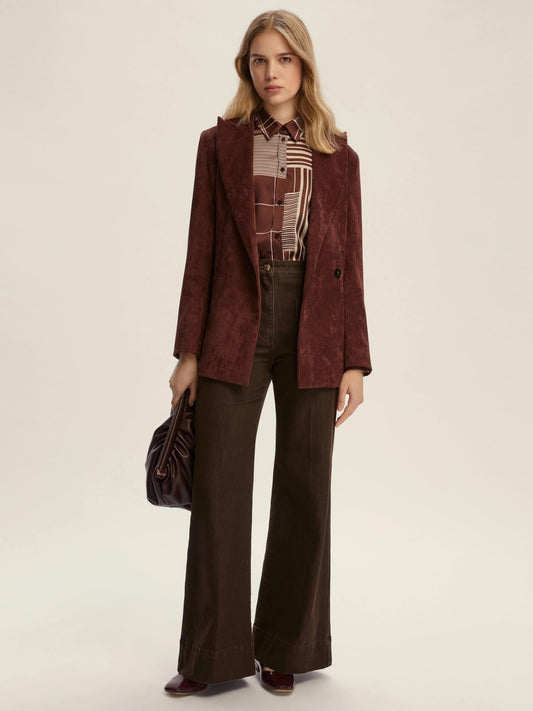 Emme Marella Camicia semi aderente in twill Donna Biagio Bordeaux