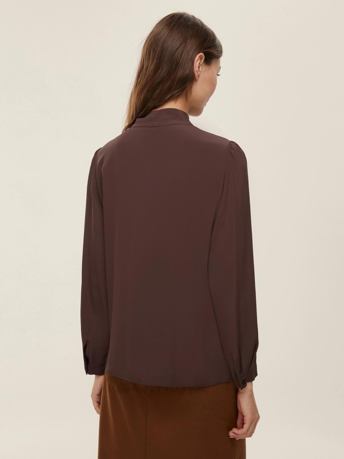 Emme Marella Camicia sfiancata in misto seta Donna Alibi Testa di moro